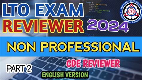 LTO Exam Reviewer • LTO Exam • English Version .